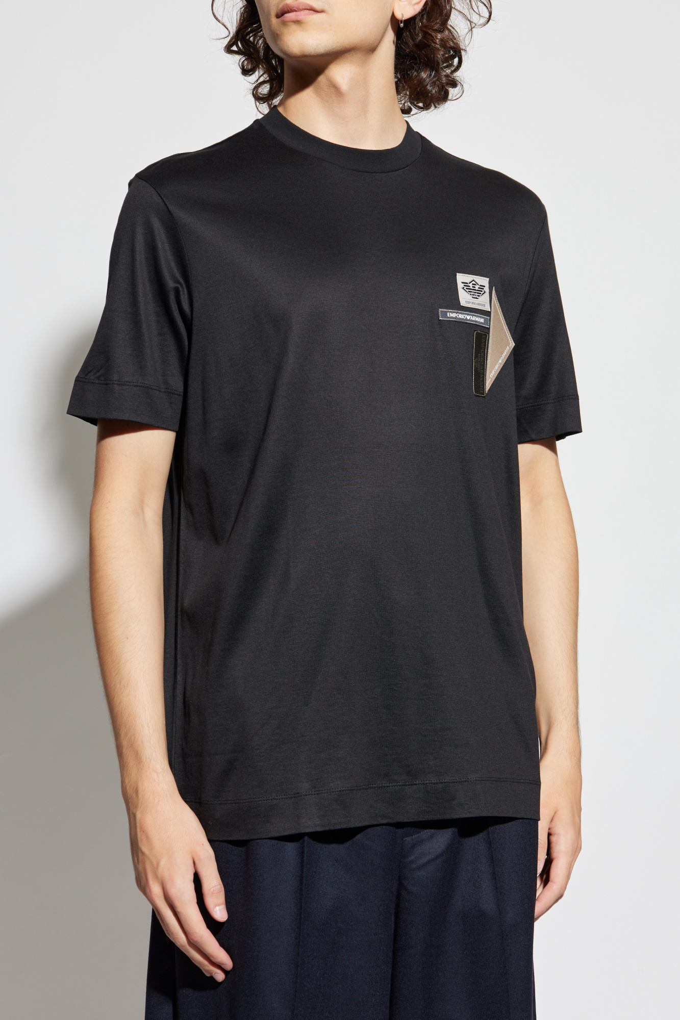 Tシャツ・カットソー EMPORIO ARMANI Men T-shirt Brown EM000787AF12916 F6052 Emporio Armani T-shirt with logo | Men's Clothing | Vitkac